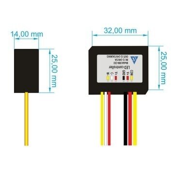 LED-värvitemperatuuri regulaator (CCT) peeglite valgustuseks | 12/24VDC | 5A | 60W 1