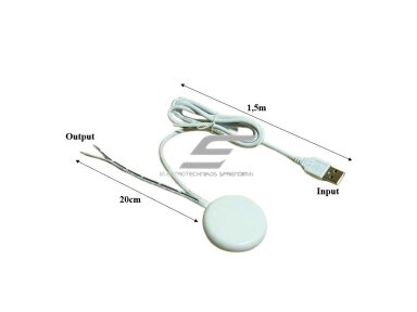 Liečiamas jungiklis | jutiklis | dimeris | 12-24V | 2-4A | Ø47x6mm | su USB jungtimi | baltas Liečiamas jungiklis | jutiklis | dimeris | 12-24V | 2-4A | Ø47x6mm | su USB jungtimi | baltas