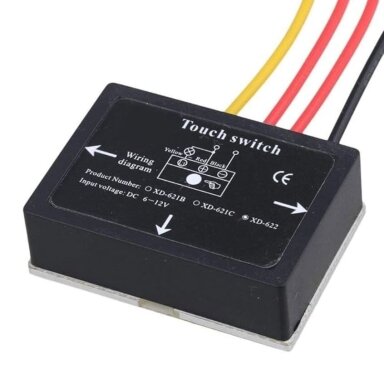 Touch switch for furniture | mounted behind mirror | for wooden | ceramic surfaces | 20mm | 6-12VDC | 5A Touch switch for furniture | mounted behind mirror | for wooden | ceramic surfaces | 20mm | 6-12VDC | 5A