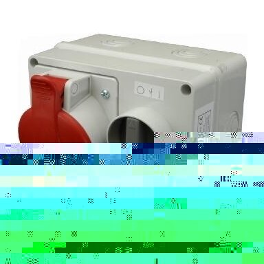 Industrial interlocked switched socket | 1×16 A 5P 400 V 6h | horizontal | IP44 | SEZ BZS 1653
