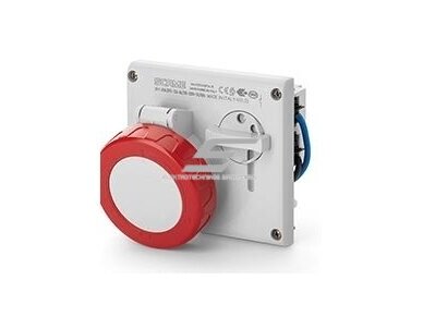 Pramoninis lizdas su jungikliu ir mechanine blokiruote | 1×32 A 5P 400 V 6h | virštinkinis | IP66/IP67 | Scame 405.3287 Pramoninis lizdas su jungikliu ir mechanine blokiruote | 1×32 A 5P 400 V 6h | virštinkinis | IP66/IP67 | Scame 405.3287