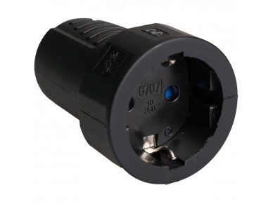 Kištukinis lizdas | schuko | nešiojamas | ant laido | su įžeminimu | 16A | 230V | 2P+E | tiesus | PVC | juodas | IP20 | Solera | 6707CN Kištukinis lizdas | schuko | nešiojamas | ant laido | su įžeminimu | 16A | 230V | 2P+E | tiesus | PVC | juodas | IP20 | Solera | 6707CN