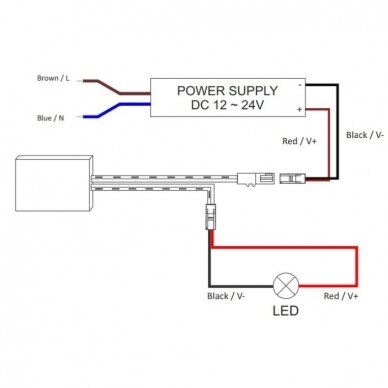 Touch switch for installation behind mirror | 12/24VDC | 5A 2 Touch switch for installation behind mirror | 12/24VDC | 5A 2