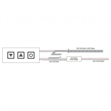 Touch LED switch | controller | dimmer for mounting behind a mirror | ON-OFF-DIM | 4A | 12-24V | TD012B 6