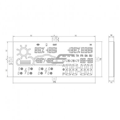 Inteligentna stacja pogodowa LED | Wyświetlacz lustrzany | 12V/24V | 6W | WiFi | IP54 4