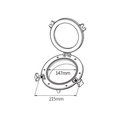 Access hatch with window | Ø147mm | plastic | black 3 Access hatch with window | Ø147mm | plastic | black 3