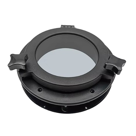 Access hatch with window | Ø147mm | plastic | black 1 Access hatch with window | Ø147mm | plastic | black 1
