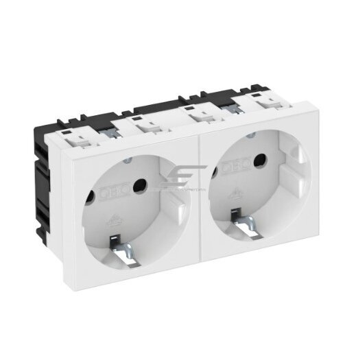 Gniazdko | 2-miejscowe | 45 mod | 16A | 250V | schuko | z uziemieniem | podtynkowe | białe | 6120022 STD-DO RW2 OBO Bettermann