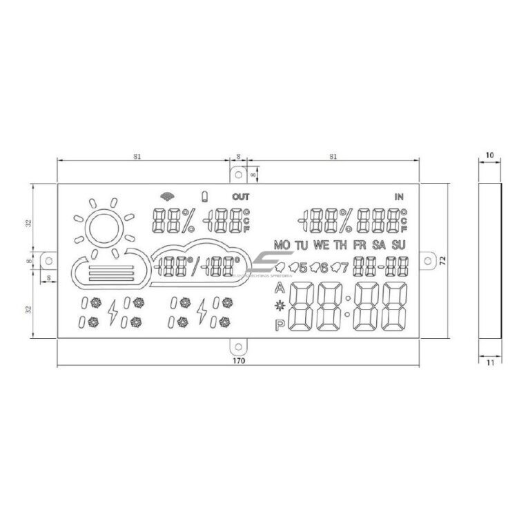 Inteligentna stacja pogodowa LED | Wyświetlacz lustrzany | 12V/24V | 6W | WiFi | IP54 4 Inteligentna stacja pogodowa LED | Wyświetlacz lustrzany | 12V/24V | 6W | WiFi | IP54 4