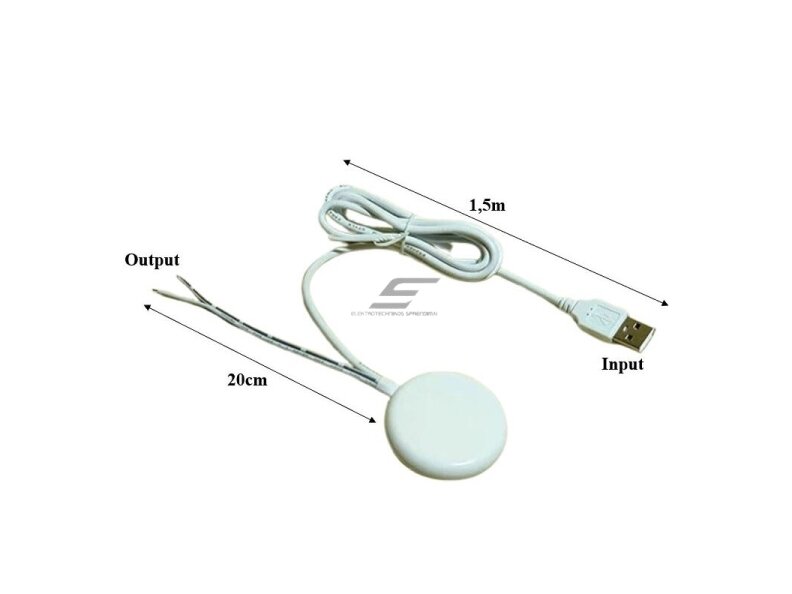 Liečiamas jungiklis | jutiklis | dimeris | 12-24V | 2-4A | Ø47x6mm | su USB jungtimi | baltas 1 Liečiamas jungiklis | jutiklis | dimeris | 12-24V | 2-4A | Ø47x6mm | su USB jungtimi | baltas 1