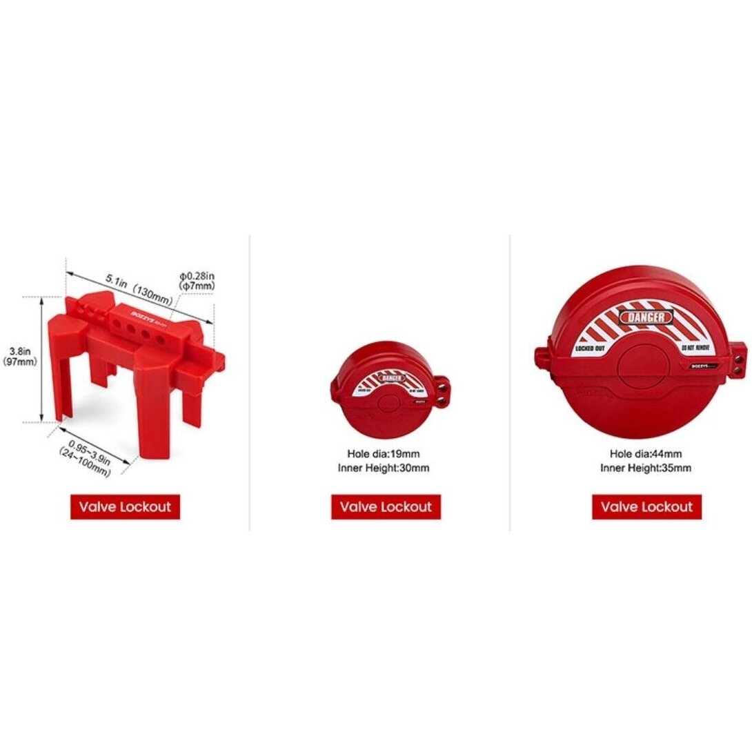 LOTO safety lockout kit | padlocks | lockout hasps | electrical plug lockout | valve lockouts | cable lockouts | circuit breaker lockouts | warning tags | 400x240x240mm | red/black 8 LOTO safety lockout kit | padlocks | lockout hasps | electrical plug lockout | valve lockouts | cable lockouts | circuit breaker lockouts | warning tags | 400x240x240mm | red/black 8