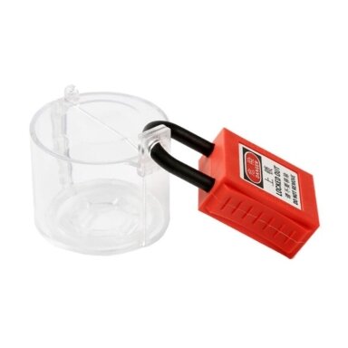 LOTO lukustusseade hädaseiskamisnupule STOP | Ø22,5-30mm | plast LOTO lukustusseade hädaseiskamisnupule STOP | Ø22,5-30mm | plast