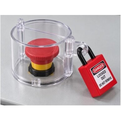 LOTO lockout device for emergency STOP button | Ø22.5-30mm | plastic 4 LOTO lockout device for emergency STOP button | Ø22.5-30mm | plastic 4