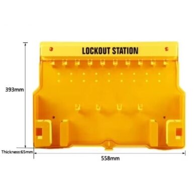 LOTO Safety lockout equipment and padlock storage box with transparent door | 558x393x65mm | plastic | surface-mounted | yellow 3 LOTO Safety lockout equipment and padlock storage box with transparent door | 558x393x65mm | plastic | surface-mounted | yellow 3
