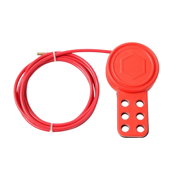 LOTO Turvalukustuse hasp trossiga | 6 tabaluku ava | punane | teras/plast 1 LOTO Turvalukustuse hasp trossiga | 6 tabaluku ava | punane | teras/plast 1