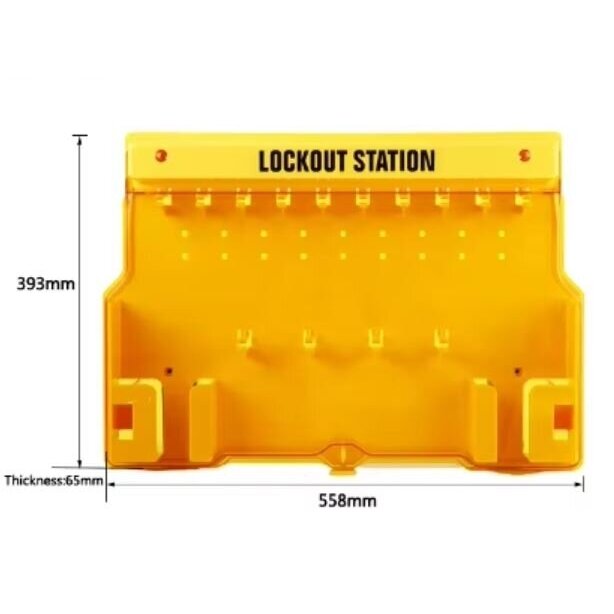 LOTO Safety lockout equipment and padlock storage box with transparent door | 558x393x65mm | plastic | surface-mounted | yellow 3 LOTO Safety lockout equipment and padlock storage box with transparent door | 558x393x65mm | plastic | surface-mounted | yellow 3