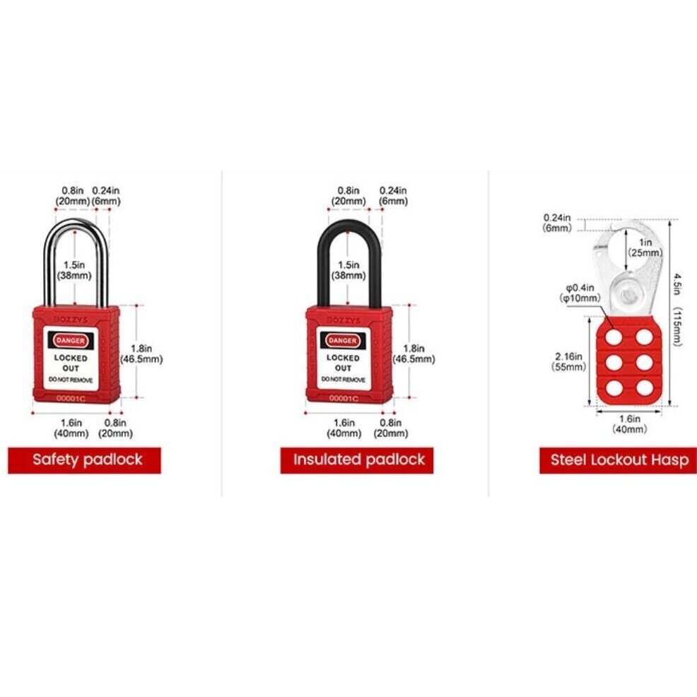 LOTO safety lockout kit | padlocks | lockout hasps | electrical plug lockout | valve lockouts | cable lockouts | circuit breaker lockouts | warning tags | 400x240x240mm | red/black 3 LOTO safety lockout kit | padlocks | lockout hasps | electrical plug lockout | valve lockouts | cable lockouts | circuit breaker lockouts | warning tags | 400x240x240mm | red/black 3