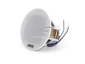 Lubinė garso kolonėlė | 70V/100V | 6W | Ø90mm | be rėmelio | Full-range 3" garsiakalbis | Anti-dust / anti-drip apsauga | balta