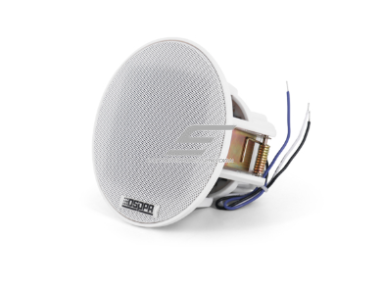 Lubinė garso kolonėlė | 70V/100V | 6W | Ø90mm | be rėmelio | Full-range 3" garsiakalbis | Anti-dust / anti-drip apsauga | balta Lubinė garso kolonėlė | 70V/100V | 6W | Ø90mm | be rėmelio | Full-range 3" garsiakalbis | Anti-dust / anti-drip apsauga | balta