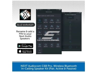 Lubinės garso kolonėlės namams | su Bluetooth | 60W RMS | Ø209x102mm | balta | NEXT | C6BPRO Lubinės garso kolonėlės namams | su Bluetooth | 60W RMS | Ø209x102mm | balta | NEXT | C6BPRO