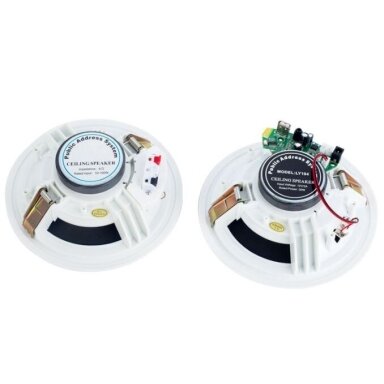 Griestu skaļrunis mājām | sabiedriskām telpām | ar Bluetooth | 4x10W | 12V | Ø165mm | IPX6 | balts Griestu skaļrunis mājām | sabiedriskām telpām | ar Bluetooth | 4x10W | 12V | Ø165mm | IPX6 | balts
