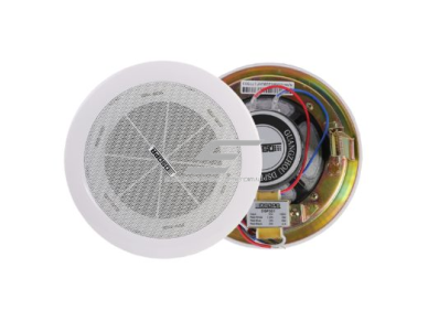 Lubinė garso kolonėlė | 70V/100V | 6W | 91dB | ABS korpusas + aliuminio grotelės | 4.5" dydžio garsiakalbis | balta