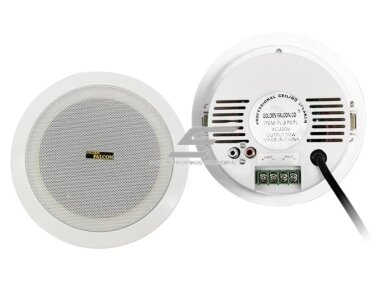 Lubinė garso kolonėlė namams | viešosioms erdvėms | su Bluetooth | 10W | 230VAC | Ø165mm | balta 1 Lubinė garso kolonėlė namams | viešosioms erdvėms | su Bluetooth | 10W | 230VAC | Ø165mm | balta 1