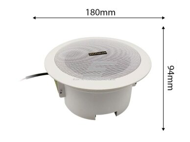 Lubinė garso kolonėlė namams | viešosioms erdvėms | su Bluetooth | 10W | 230VAC | Ø165mm | balta 2 Lubinė garso kolonėlė namams | viešosioms erdvėms | su Bluetooth | 10W | 230VAC | Ø165mm | balta 2
