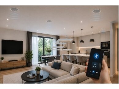 Lubinė garso kolonėlė namams | viešosioms erdvėms | su Bluetooth | 4x10W | 12V | Ø165mm | IPX6 | balta 4