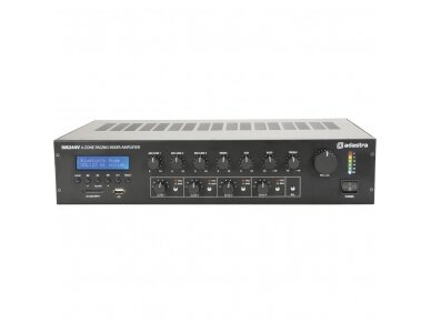 Audio muzikos stiprintuvas | 4 zonų | 100V | su "Bluetooth" grotuvu | Adastra | RM244V 1 Audio muzikos stiprintuvas | 4 zonų | 100V | su "Bluetooth" grotuvu | Adastra | RM244V 1