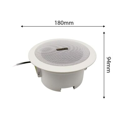 Kodune lakke paigaldatav kõlar | Bluetoothiga | 10W | 230VAC | Ø165mm | valge 2 Kodune lakke paigaldatav kõlar | Bluetoothiga | 10W | 230VAC | Ø165mm | valge 2