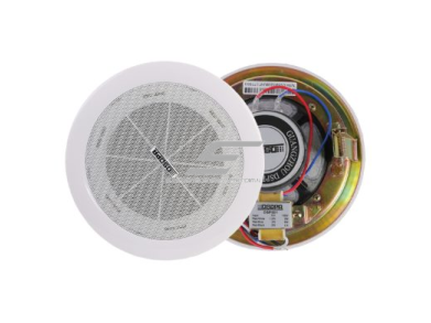 Lubinė garso kolonėlė | 70V/100V | 6W | 91dB | ABS korpusas + aliuminio grotelės | 4.5" dydžio garsiakalbis | balta
