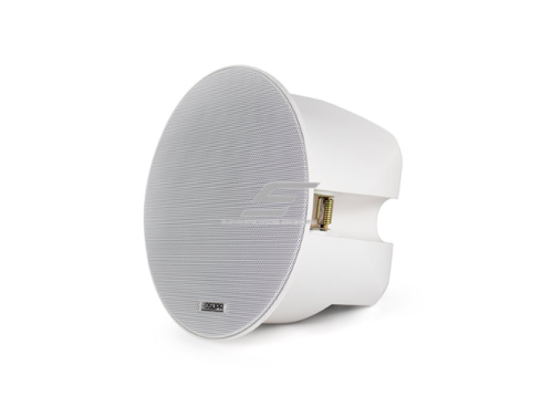 IP tinklo lubinė garso kolonėlė | integruotas stiprintuvas | su PoE maitinimu | 2x9W | Ø185mm | skaitmeninis garso dekodavimas | balta 1