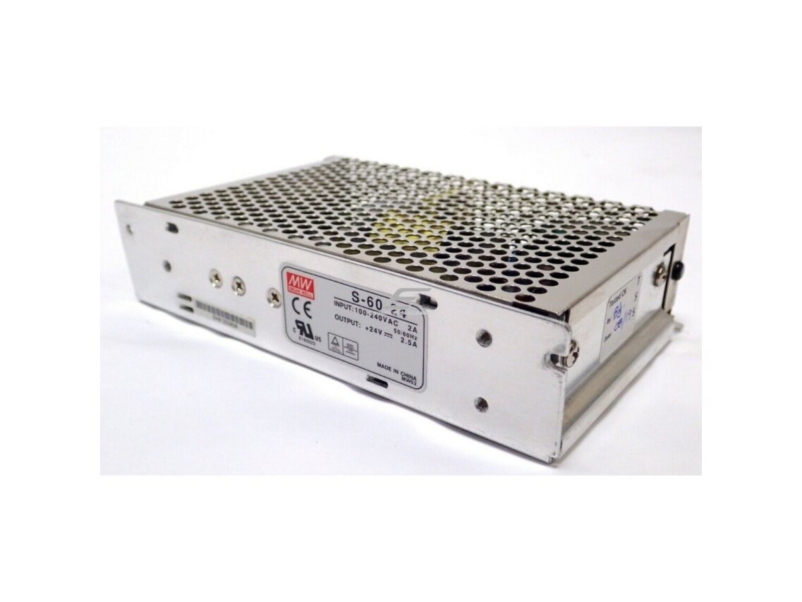 Maitinimo šaltinis | In:100-240VAC | Out: 24VDC | 2,5A | Mean Well | S-60-24