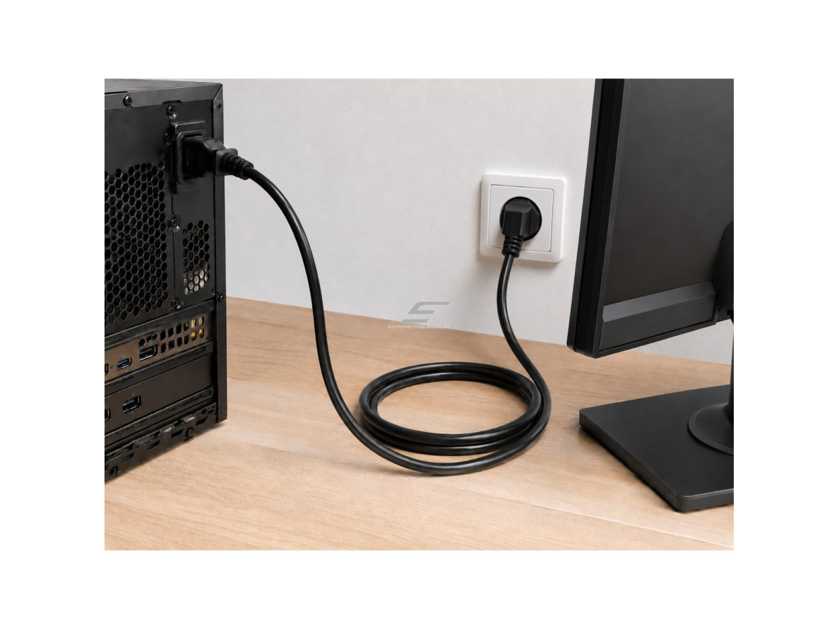 Maitinimo laidas buitinei ir pramoninei įrangai | su europiniu kištuku ir IEC C13 jungtimi | 3m kabelis | H03VVH2-F | 3 gyslų | 16A | 250V | juodas 3 Maitinimo laidas buitinei ir pramoninei įrangai | su europiniu kištuku ir IEC C13 jungtimi | 3m kabelis | H03VVH2-F | 3 gyslų | 16A | 250V | juodas 3