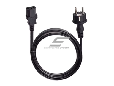 Maitinimo laidas buitinei ir pramoninei įrangai | su europiniu kištuku ir IEC C13 jungtimi | 3m kabelis | H03VVH2-F | 3 gyslų | 16A | 250V | juodas Maitinimo laidas buitinei ir pramoninei įrangai | su europiniu kištuku ir IEC C13 jungtimi | 3m kabelis | H03VVH2-F | 3 gyslų | 16A | 250V | juodas