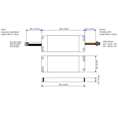Power supply with relay for mirror heating mat control | 12V | 24W | IP20 Power supply with relay for mirror heating mat control | 12V | 24W | IP20