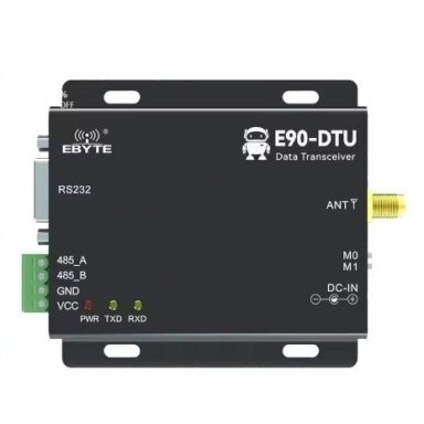 Wireless long-range PLC radio modem | LoRa transceiver | 433MHz | 8–28VDC | 20dBm | 3 km | RS232/RS485