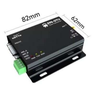 Wireless long-range PLC radio modem | LoRa transceiver | 433MHz | 8–28VDC | 20dBm | 3 km | RS232/RS485