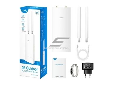 Maršrutizatorius | bevielio tinklo skleidėjas | 4G LTE | Wi-Fi 5 AC1200 | 2.4GHz (300Mbps) | 5GHz (867Mbps) | IP65 | Cudy | LT500 3