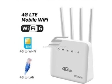 Maršrutizatorius | bevielio tinklo skleidėjas | Wi-Fi 6 | 4G LTE | 300Mbps | LAN/WAN Maršrutizatorius | bevielio tinklo skleidėjas | Wi-Fi 6 | 4G LTE | 300Mbps | LAN/WAN