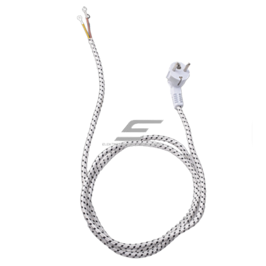 Przewód zasilający odporny na wysoką temperaturę do sprzętu AGD | 16A | 250V | kabel 1.5m | H05VV-F | miedziany | uniwersalny | z otwartymi końcami | CE