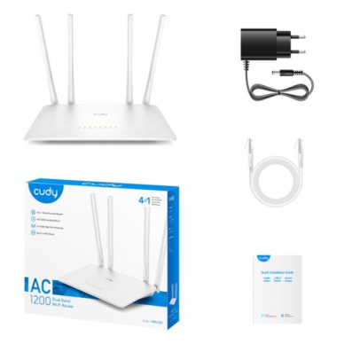 Maršrutētājs | Bezvadu tīkla izplatītājs | Divu joslu | Wi-Fi 5 | 2.4GHz + 5GHz | 1200Mbps | CUDY WR1200 2 Maršrutētājs | Bezvadu tīkla izplatītājs | Divu joslu | Wi-Fi 5 | 2.4GHz + 5GHz | 1200Mbps | CUDY WR1200 2