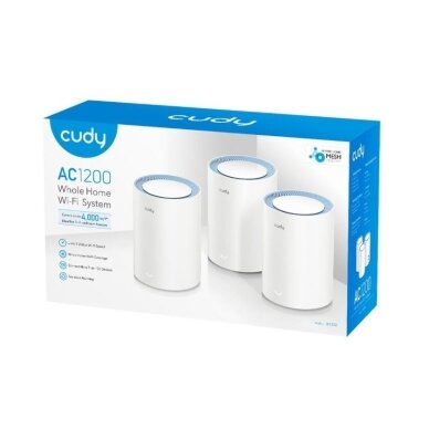 Router | bezprzewodowy nadajnik sieci | Wi-Fi Mesh | 2.4GHz (300Mbps) | 5GHz (867Mbps) | 1.2Gbps | 3 szt. | CUDY | M1200 2 Router | bezprzewodowy nadajnik sieci | Wi-Fi Mesh | 2.4GHz (300Mbps) | 5GHz (867Mbps) | 1.2Gbps | 3 szt. | CUDY | M1200 2