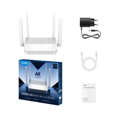 Router | Wireless network distributor | 2.5G WAN port | Wi-Fi 6 | 2.4GHz + 5GHz | up to 3000Mbps | CUDY WR3000P 2