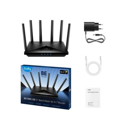 Maršrutētājs | Bezvadu tīkla izstarotājs | 2.5G WAN ports | Wi-Fi 7 | 2.4GHz + 5GHz | līdz 6400Mbps | CUDY WR6500H 2