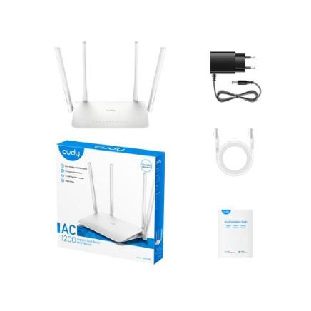 Router | Nadajnik sieci bezprzewodowej | Technologia 2×2 MIMO | Wi-Fi 5 | 2.4GHz + 5GHz | do 1200Mbps | CUDY WR1300 2