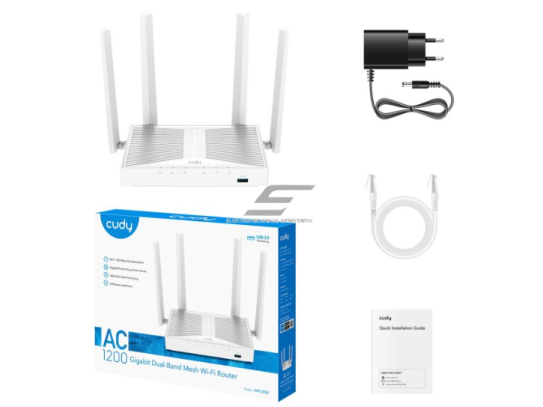 Maršrutizatorius | bevielio tinklo skleidėjas | Wi-Fi 5 | 2.4GHz + 5GHz | iki 1200Mbps | CUDYWR1300S 2 Maršrutizatorius | bevielio tinklo skleidėjas | Wi-Fi 5 | 2.4GHz + 5GHz | iki 1200Mbps | CUDYWR1300S 2