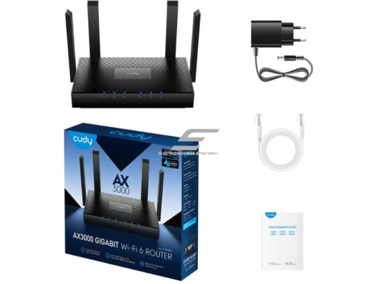 Maršrutizatorius | bevielio tinklo skleidėjas | Wi-Fi 6 | 2.4GHz + 5GHz | iki 3000Mbps | CUDY WR3000 2