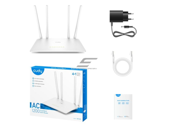 Maršrutizatorius | bevielio tinklo skleidėjas | dviejų juostų | Wi-Fi 5 | 4GHz + 5GHz | 1200Mbps | CUDY WR1200 2